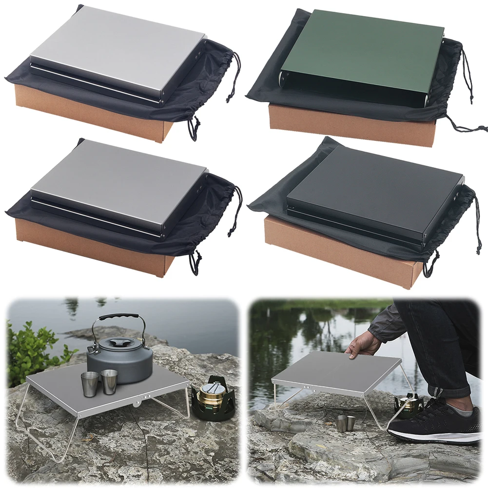 Portable Mini Beach Table with Carrying Bag Lightweight Outdoor Table Aluminum Alloy Ultralight Folding Table for Beach Picnic