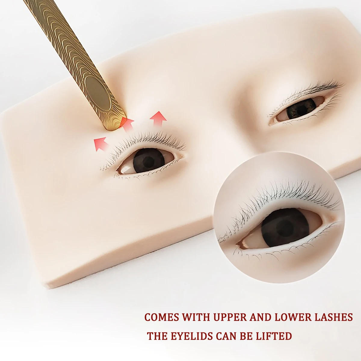 Domi 3-Layer Eyelash Extension Practice Head with Pre-Installed Lashes for Professional Training