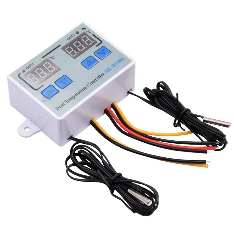 W1088 Dual LED Digital Temperature Sensor Meter Controller Electric Heating Thermostat 220V Aquarium Incubator Thermoregulator