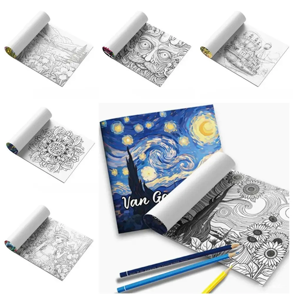 20 sheets Happy Birthday Paper Coloring Book Multi Theme Graffiti Doodles Book Castle Flower Graffiti Painting Book Gift