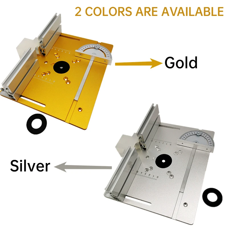 Aluminium Router Table Insert Plate Woodworking Benches Router Flip Plate W/Miter Gauge Guide Fence Sliding Brackets