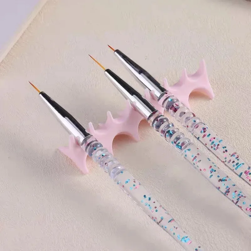 1/3개 선반형 페인팅 펜 거치대 네일 브러쉬 랙 부드러운 실리콘 네일 펜 홀더 스탠드 UV 젤 브러쉬 디스플레이 전시 선반 도구