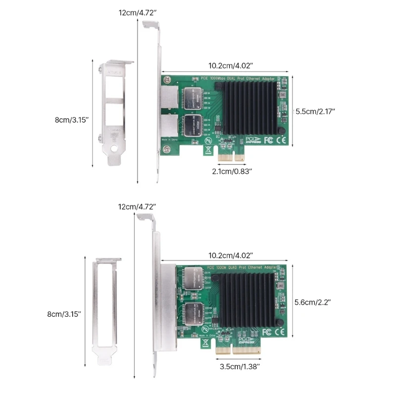 Szybka 2/4-portowa karta sieciowa PCIe 4X Gigabit 1000M PCIE Ethernet Adapter kontrolera kart PCIE 4X Adapter sieciowy HXBE