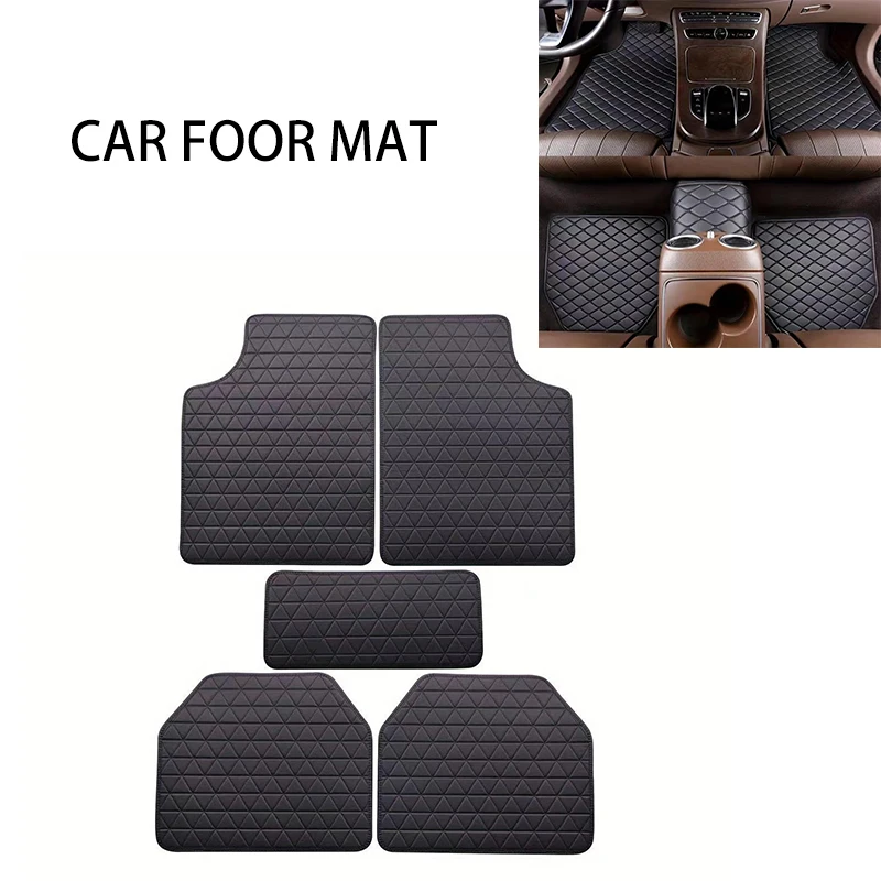 Uniwersalne dywaniki samochodowe Wodoodporne, odporne na zużycie 5 sztuk Uniwersalna jakość Auto Foot Pad Protector Akcesoria do wnętrza samochodu ﻿