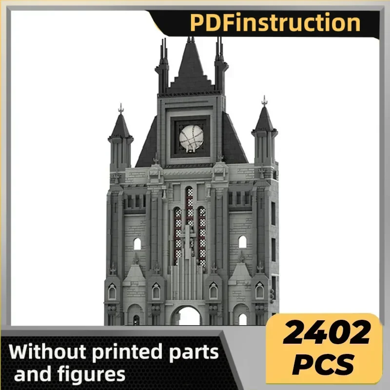 

Игры, модель с видом на улицу, Moc, строительные кирпичи, готический колледж, технология, модульные блоки, подарки, рождественские игрушки, наборы «сделай сам», сборка