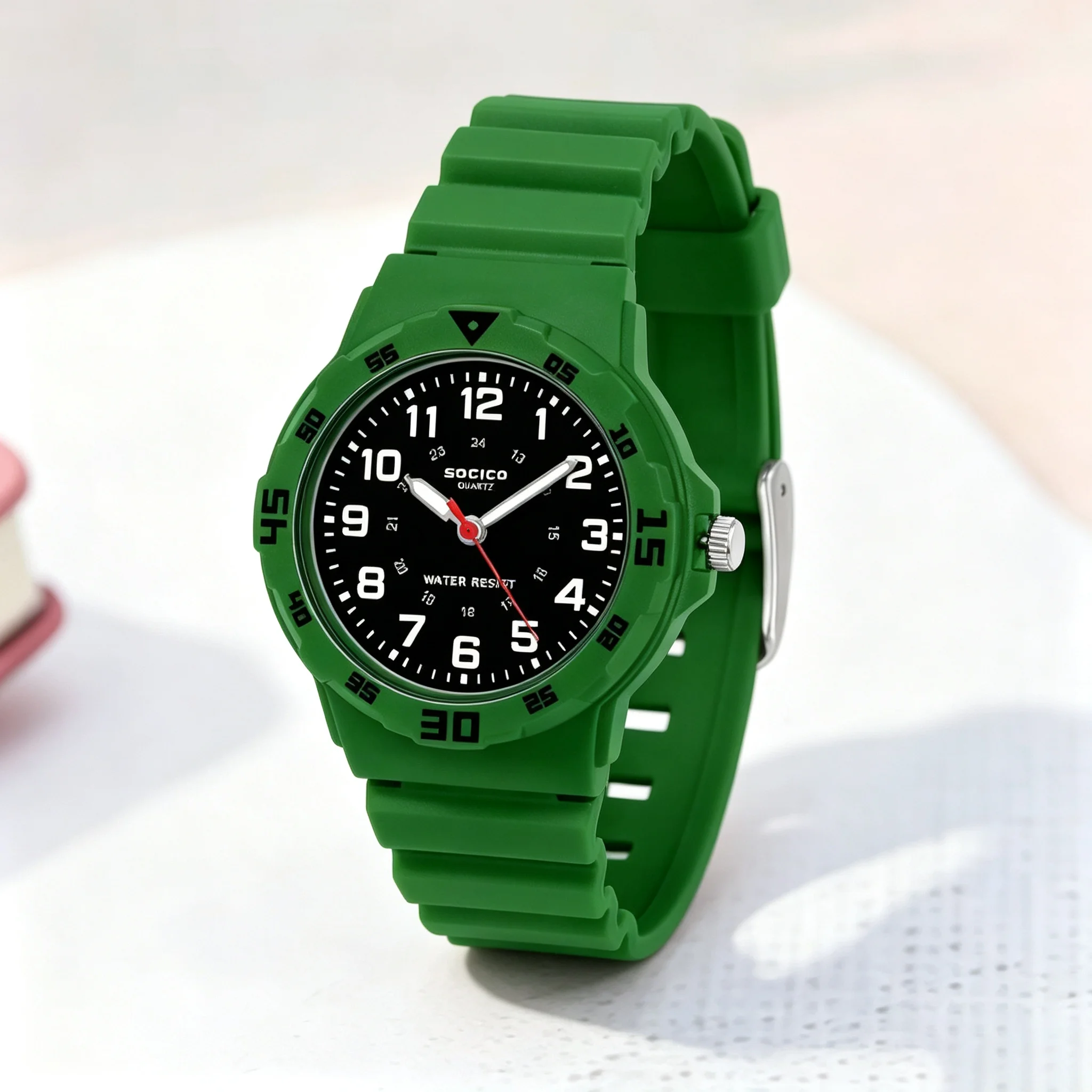 SOCICO Women Watches 30M Waterproof  Quaretz Wristwatch Learning Time for Boys Girls Soft Band 35mm Case Sports Swimming Daily