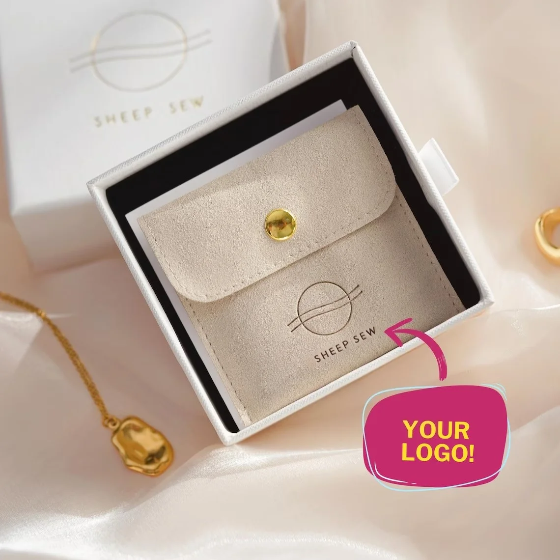 

3 "×3" упаковка ювелирных изделий с логотипом для деловых людей, высококачественные сумки для ювелирных изделий с деловым логотипом, ожерелье, серьги, кольцо, браслет