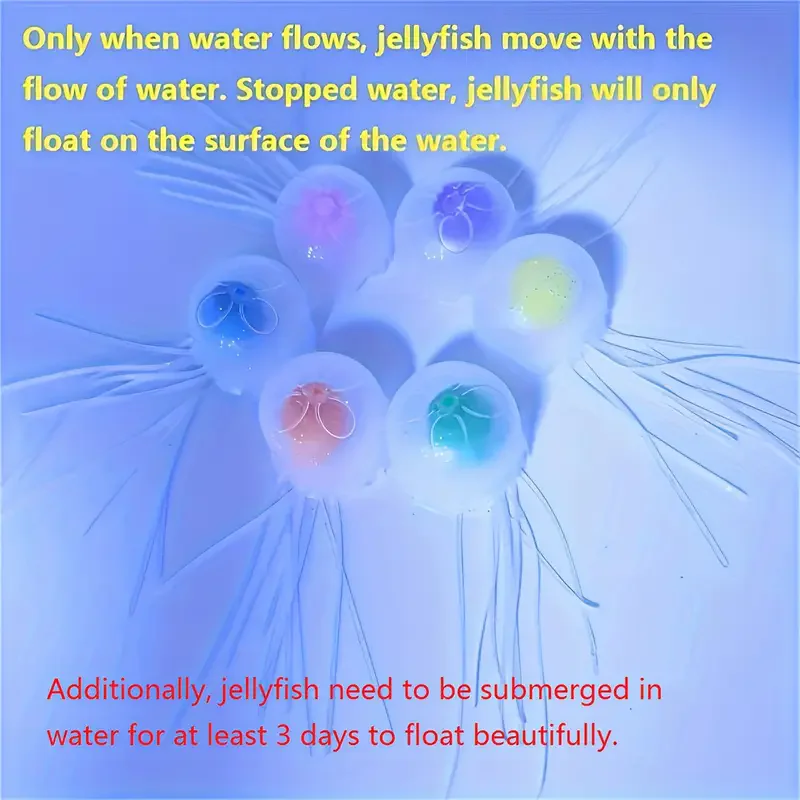 3pcs/6pcs Fish Tank Landscape Simulation Jellyfish Decoration Silicone