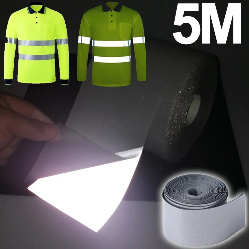 5M Reflective Strip Sticker High Reflective Heat Transfer Film DIY Clothing Bags Heat Transfer Reflective Tape Handmade Crafts