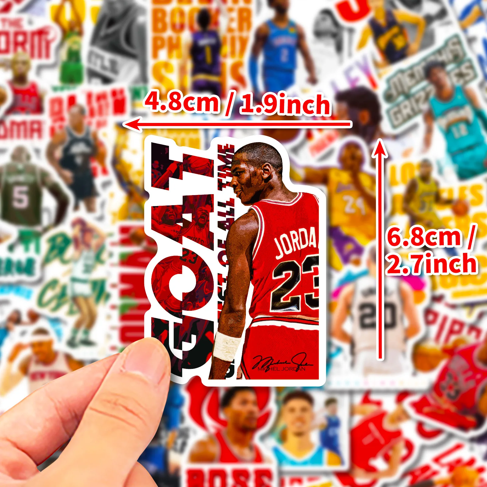 50Pcs Cool Basketball Character Stickers Graffiti Decoration for Laptop Car Luggage Motorcycles Skateboard Waterproof Sticker