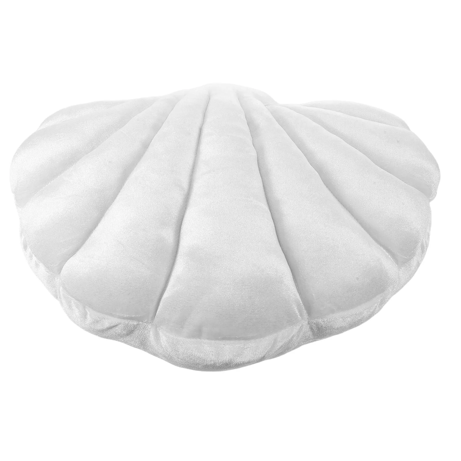 White Seashell Throw Pillow 16x10x4.7 Coastal Shell Shaped Cushion Ocean Inspired Bedroom Sofa Accent Shell Shaped Throw Pillows