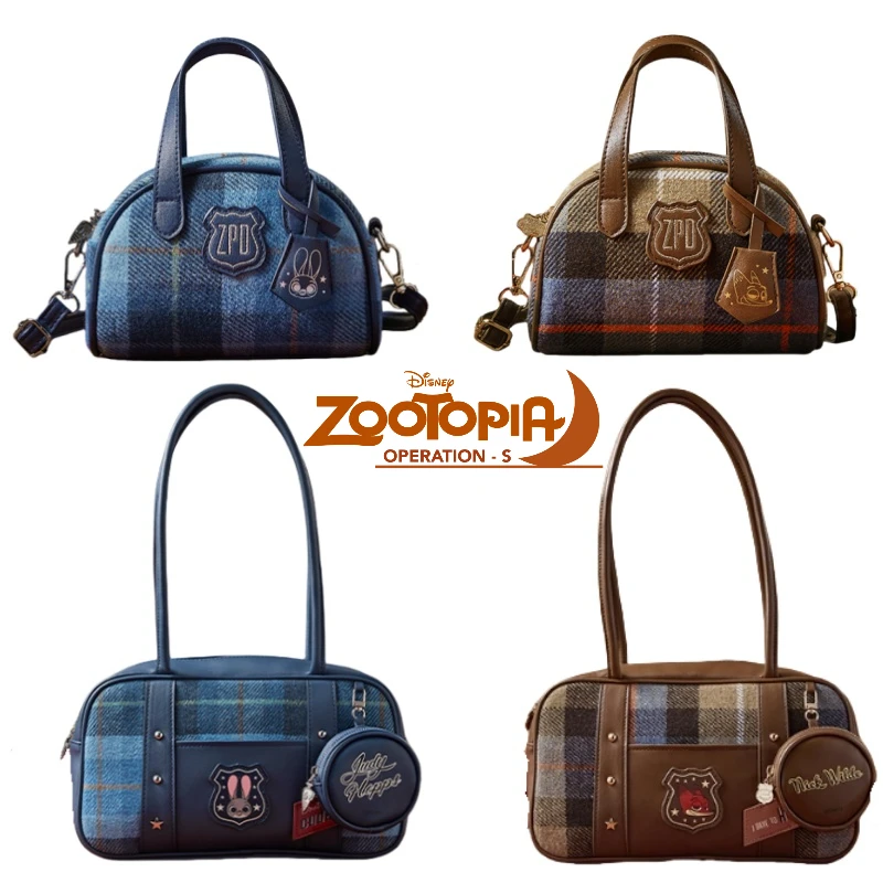 MINISO Zootopia Half Circle Crossbody Bag Cartoon Judy Large Capacity Handbag Anime Peripherals Commuting Girls' Holiday Gifts