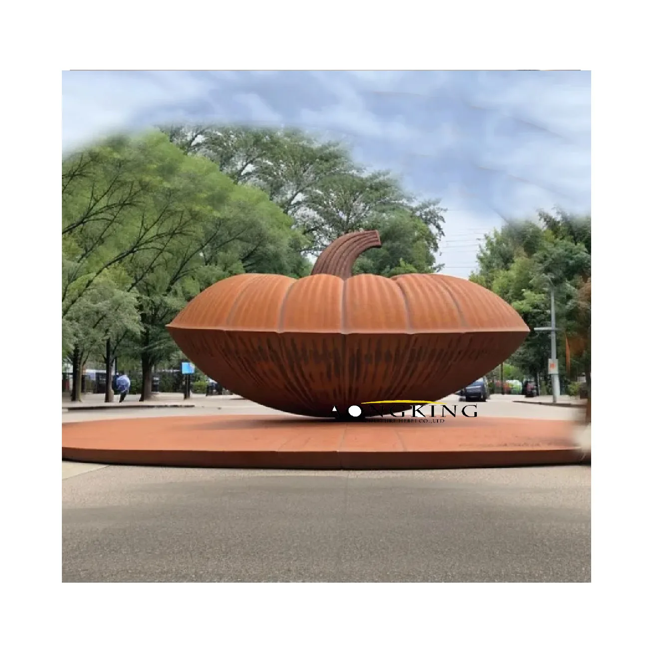 Garten Metallstapel Rost Koten Stahl riesige Blumenskulptur