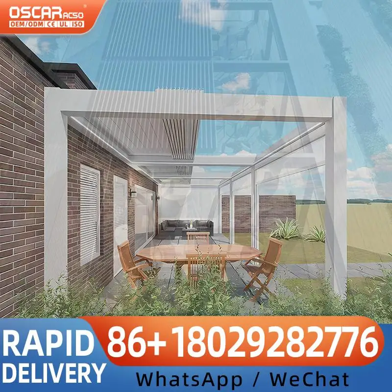 Outdoor Canopy Waterproof Motorized Louvered Aluminum Pergola for Garden Yard Terrace pergola