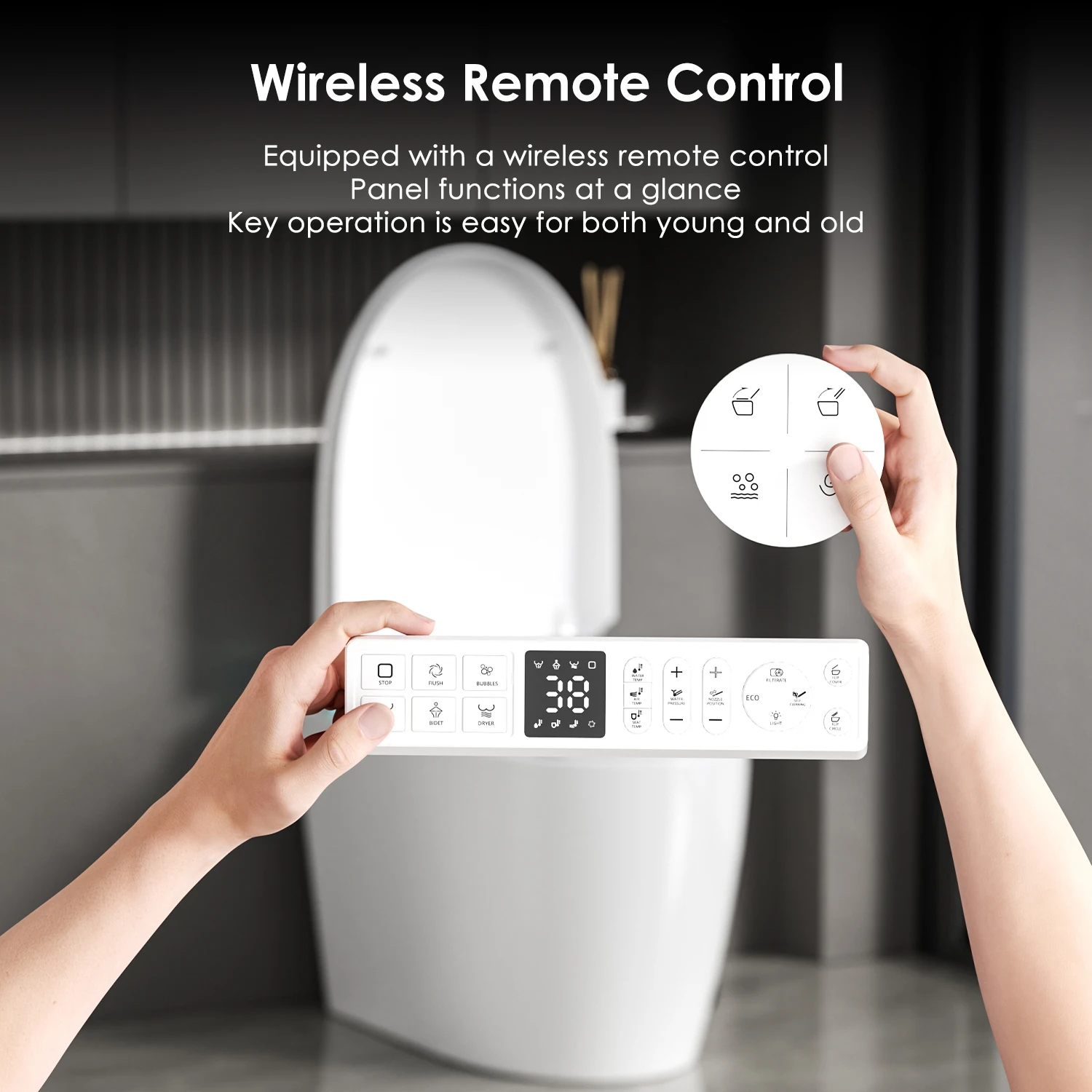 مرحاض مائي ذكي أبيض عالي الجودة لعام 2026 مع أدوات صحية من السيراميك عن بعد، مرحاض كهربائي للحمام #6