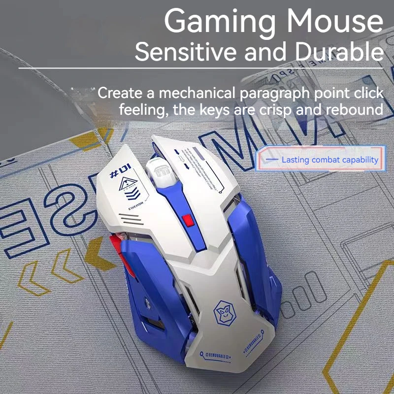 EWEADN G10 Mute Gaming Mouse Wired E-sports Peripheral Metal, Mechanical Style, Computer Accessories, Compatible with Windows