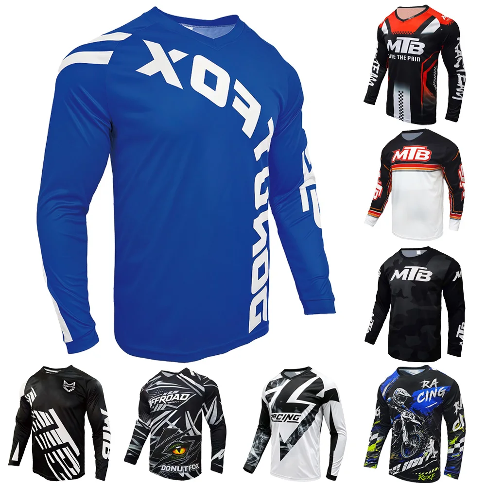 Adult Men MTB Riding Quick‑Dry Sport Long Sleeve, Stretchy Moisture‑Wicking Apparel for Mountain Hiking Camping Cycling