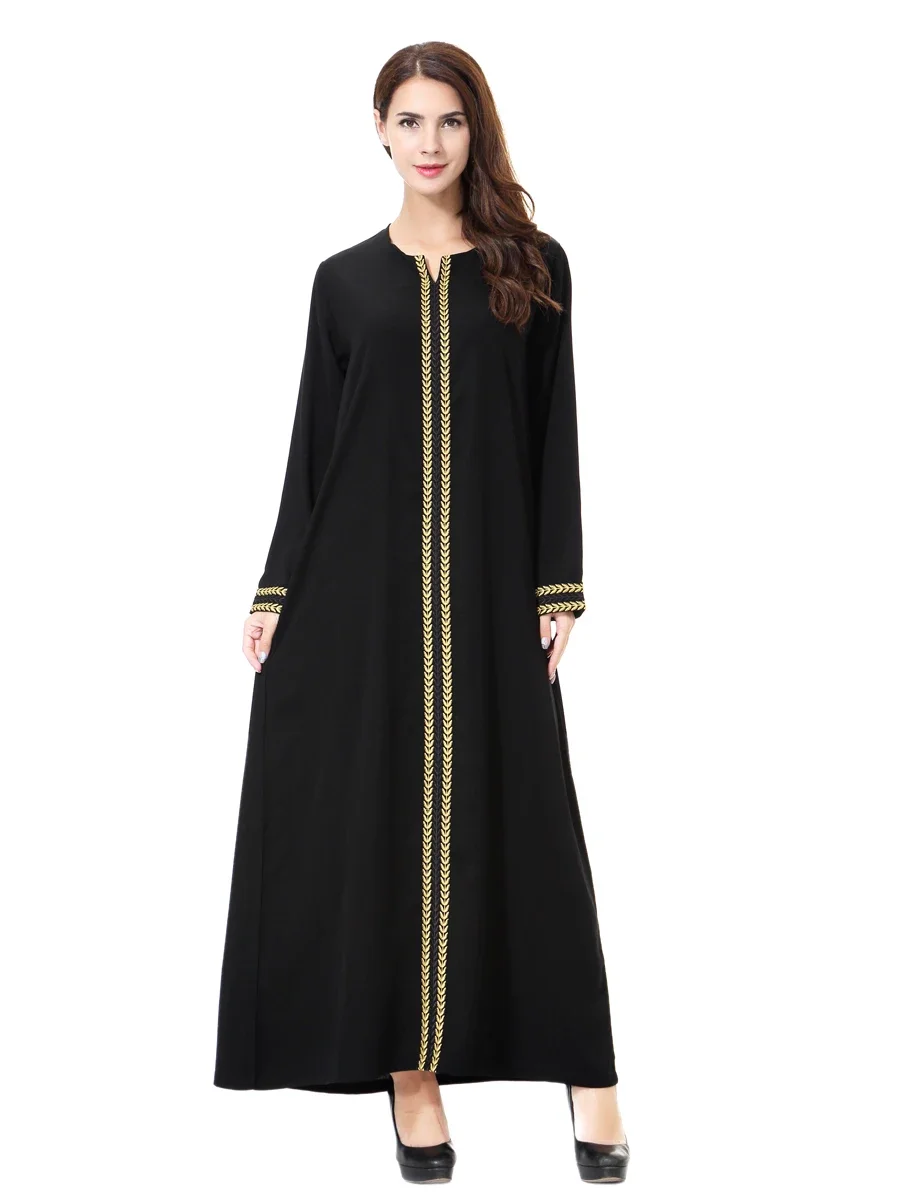 Donne musulmane Modesto Abaya Abbigliamento islamico Dubai Turchia Abito Arabo Jalabiya Eid Ramadan Dubai Caftano Maxi Abito Abito Caftano Nuovo
