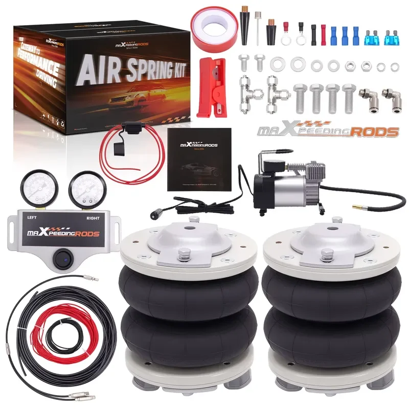 Air Suspension Kit W/ Dual Gauge Compressor for Boxer 1994-2024 4000KG for Fiat Ducato Citroen Relay