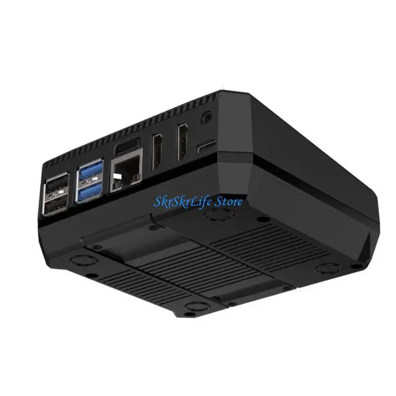 حافظة E65E Argon NVME لـ RPi 5 حافظة معدنية من الألومنيوم مع مبدد حراري لمروحة التبريد