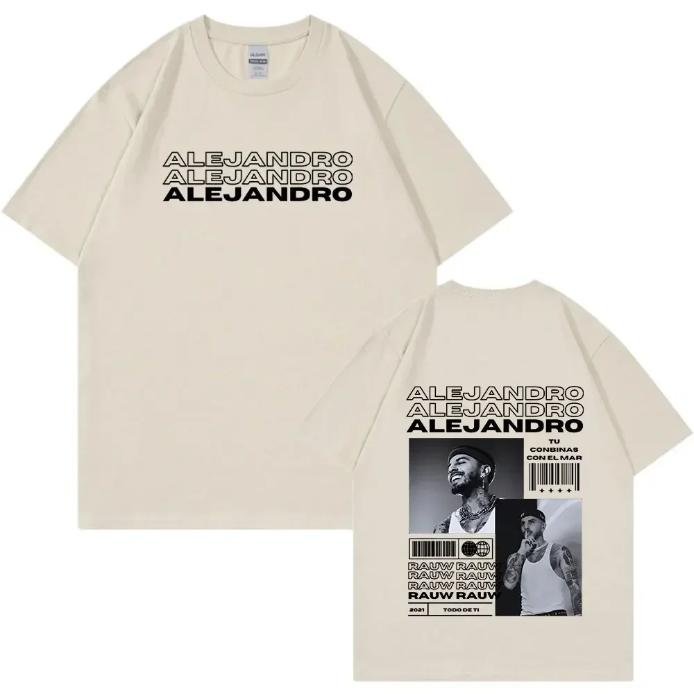 تي شيرت رجالي من Rauw Alejandro Album Todo De Ti مطبوع 100% من القطن الخالص بأكمام قصيرة ملابس خروج عصرية #5