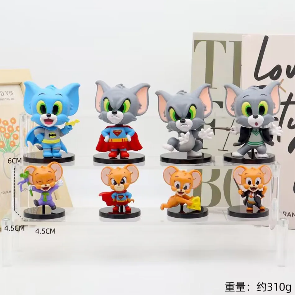 Anime Toms And Jerrys Action Figures Classic Cartoon Cat Mouse Model Toys Cute Desktop Ornaments Collectible Toy Children's Gift