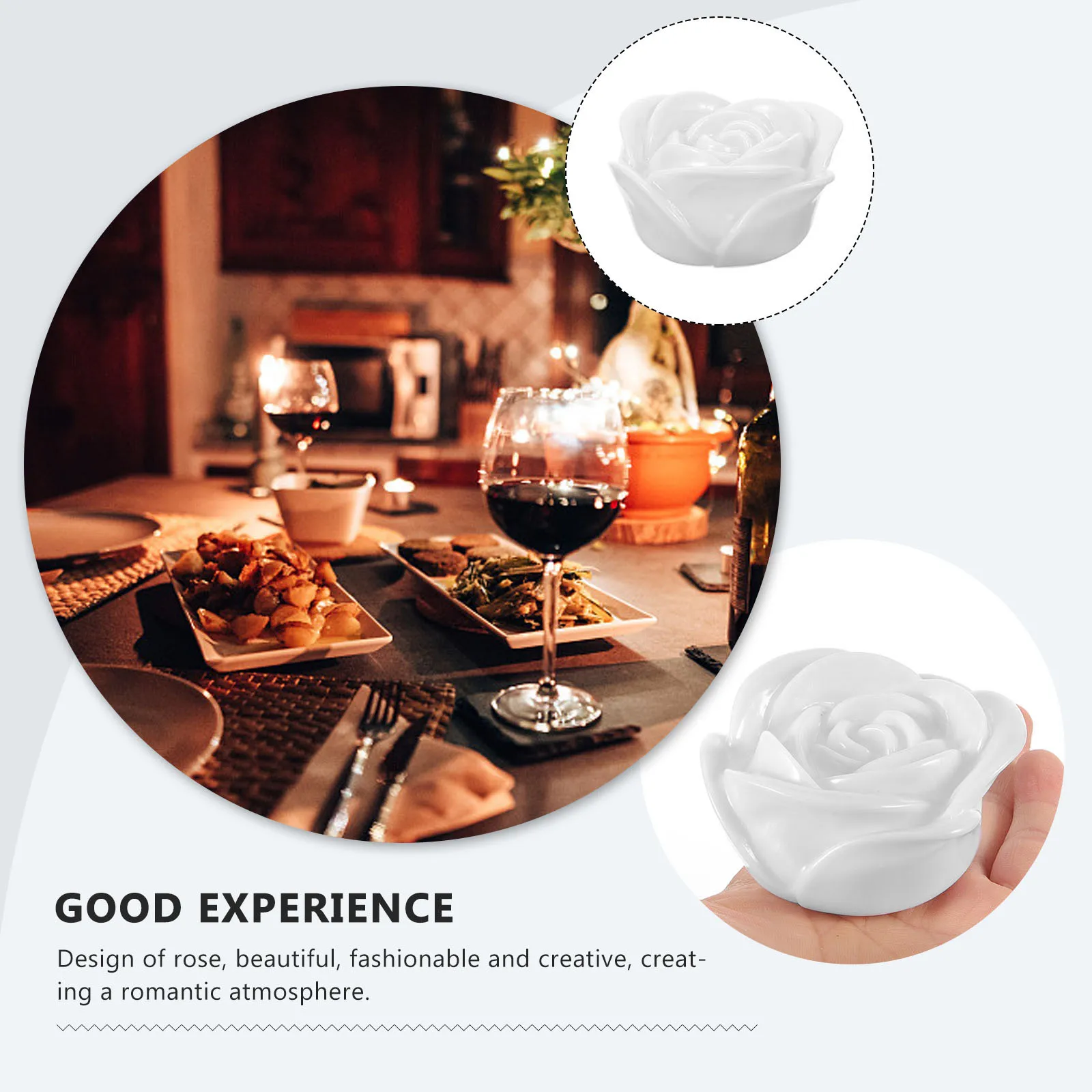 

5 Pcs Artificial Lantern Night Light Rose Led Valentines Flower Lamp Water Proof Hotel Room Decor for Romantic Wedding