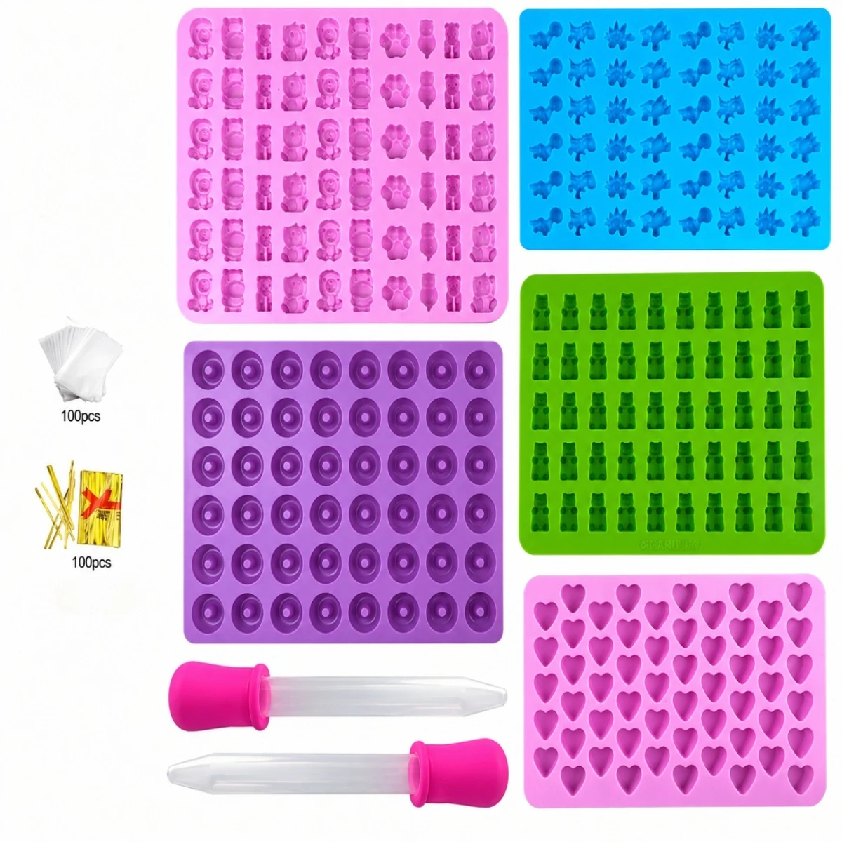 Mini Silicone Chocolate Fudge Molds with Dropper Nonstick Food Grade  Bear Jelly Cake Candy DIY Baking Tool Kitchen Set for Home