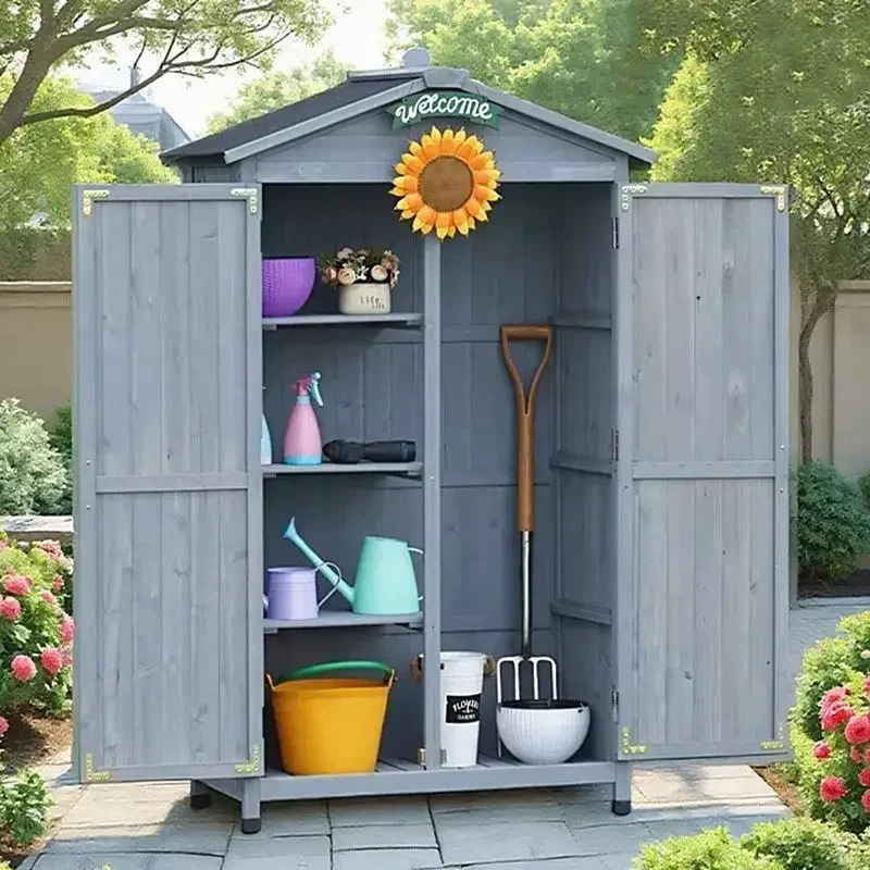 Outdoor Tool Room Storage Cabinet, Rain and Sun Protection, Garden Courtyard, Waterproof Storage Cabinet.
