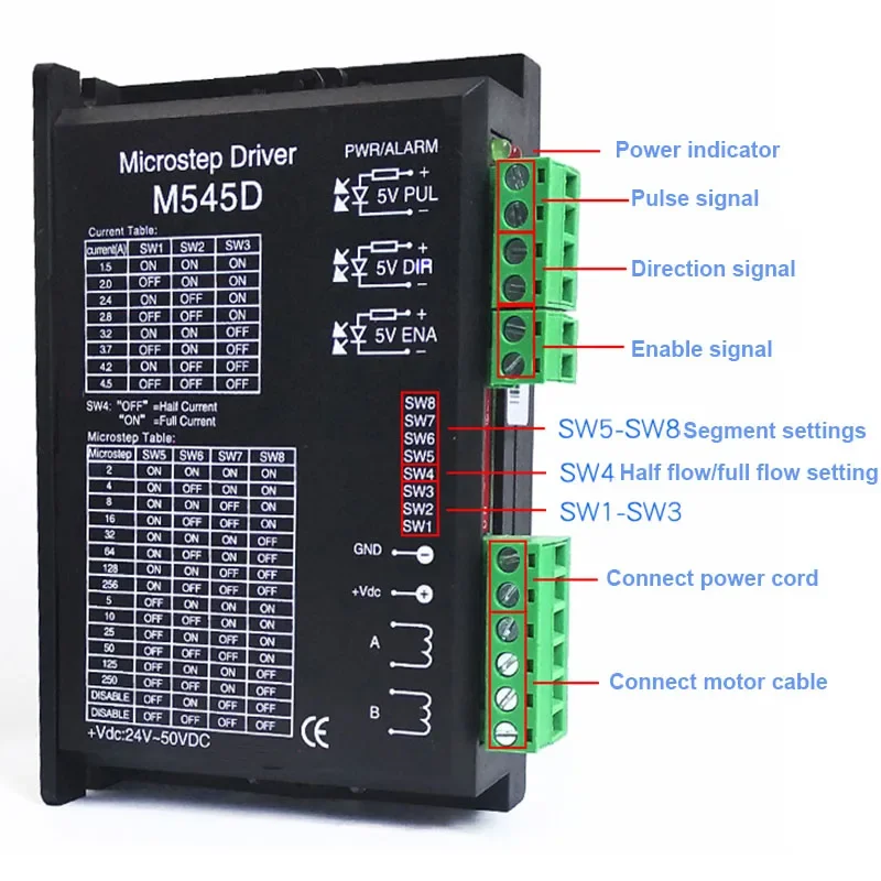 M545D penggerak motor stepper dua fase 57 motor universal DC18-50V 1.5