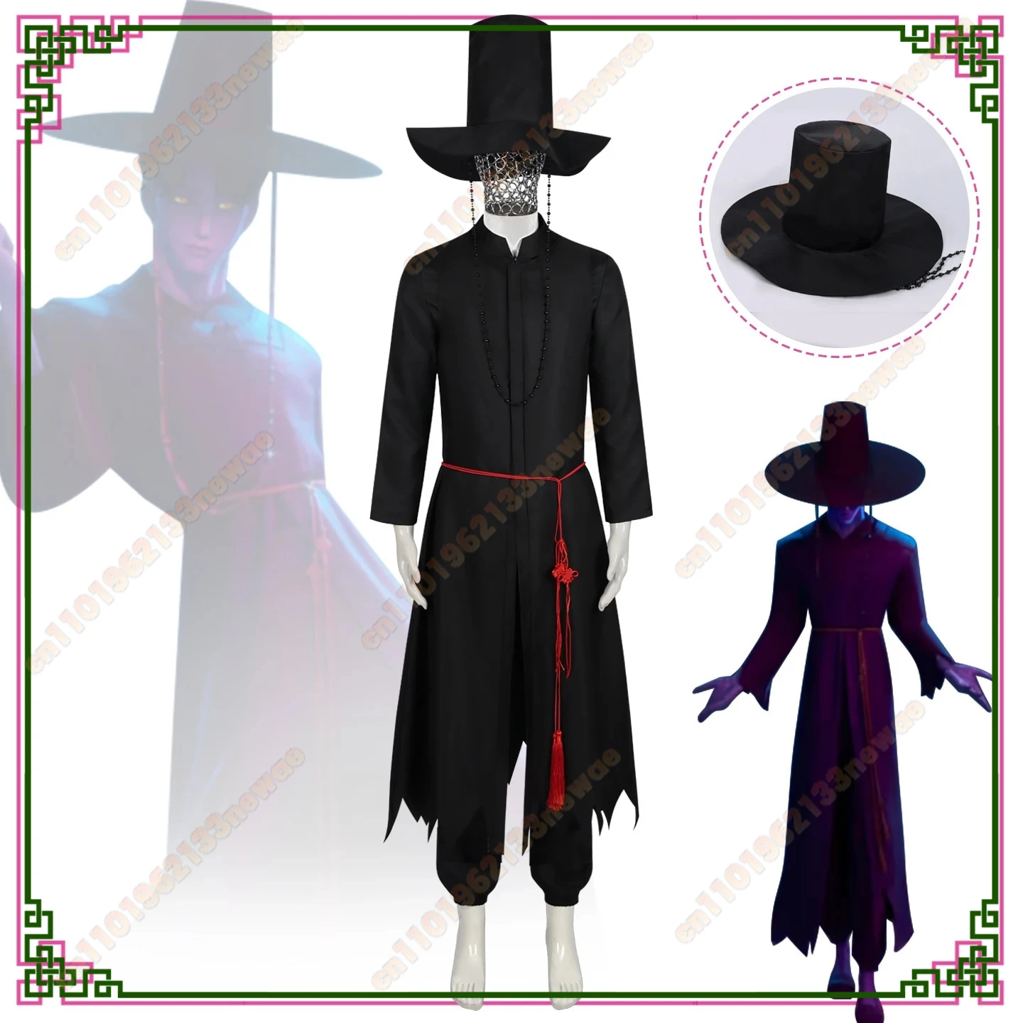 

Jinu Baby Saja Boys Demon Hunters KPop Cosplay Black Suit Hat Set Idol Stage Costumes Halloween Man Group Carnival Party Uniform