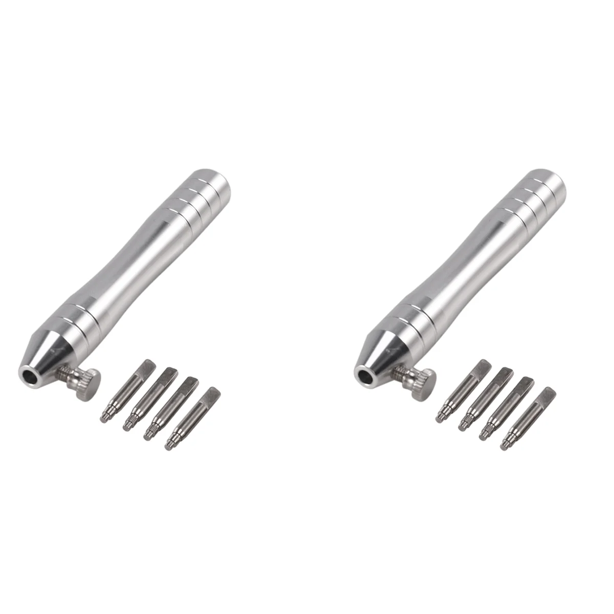 2X Stainless Steel Watch Crown Tube Insert Remover Opener Holder with 4 Pins for Removing Tudr Case Tube