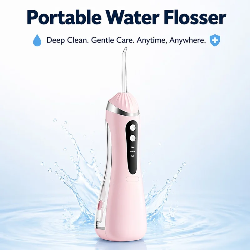 Water Flossers Portable Dental Irrigator Floss Irrigators Jet Rechargeable Oral Flossers Black Sets for Adults Braces