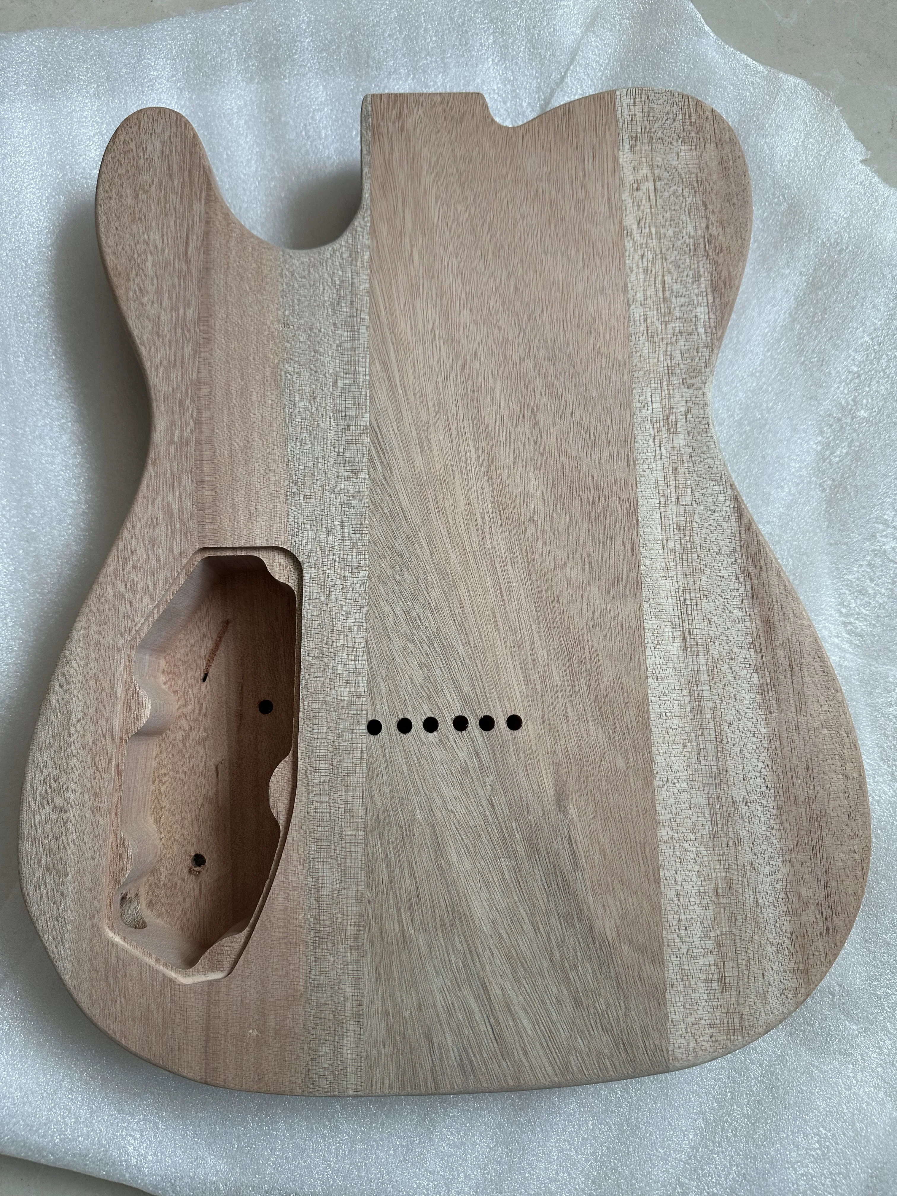 Mahogany Wood Waterwave Maple Veneer Electric Guitar Barrel DIY Electric Costomized Guitar Barrel Body For TL Style Guitar
