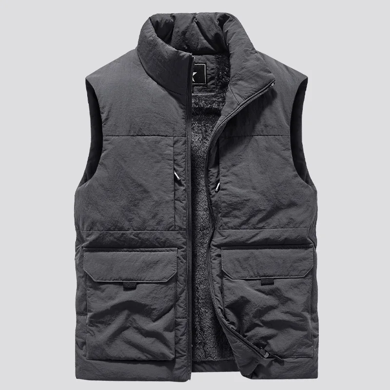 Brand Fleece Warm Vest Coats Men Thick Cotton Vest Male Autumn Winter Vests Men's Lamb Wool Cotton Vest Mens High Quality Vest