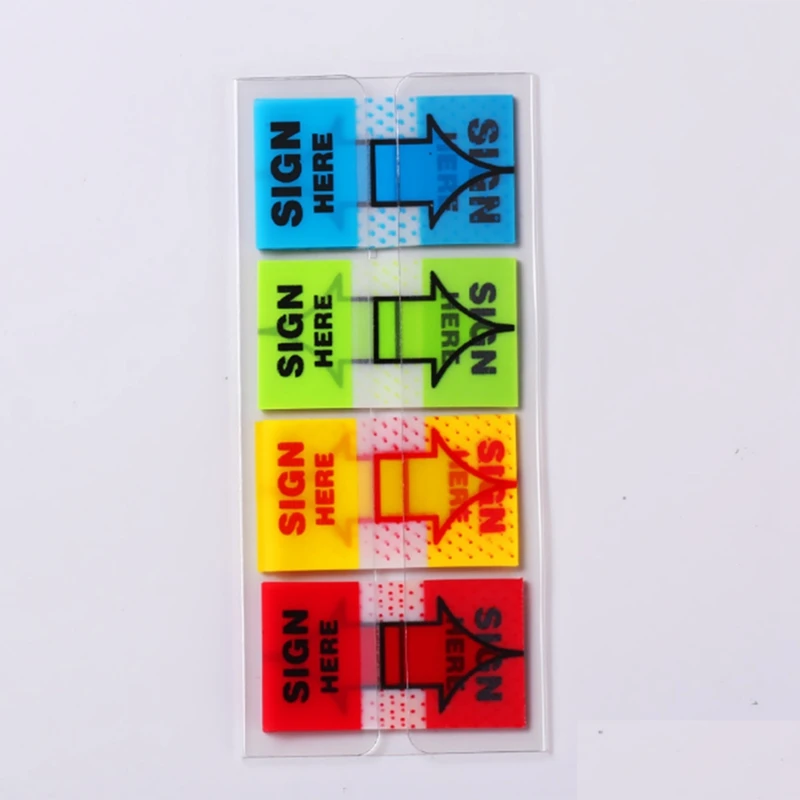 500Pcs Sign Here Stickers,Labels Stickers Adhesive Sign Here Tabs Sign Post Here Flags For Home Office School (4 Colors)