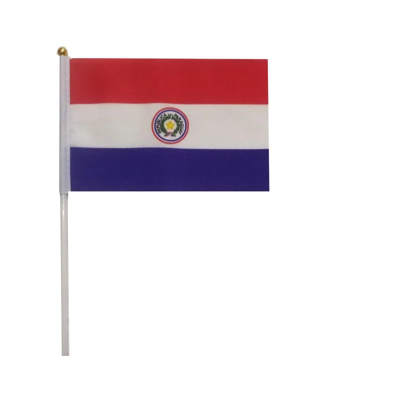 10 Pcs/lot Paraguay Hand Waving Flags 14x21cm Paraguay Flag Wholesale
