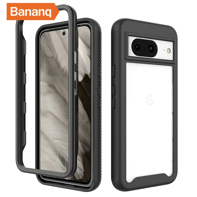 

Bananq Shockproof Transparent Armor Case For Google Pixel 8 7 6 Pro 8A 7A 6A 5A Clear Phone Cover