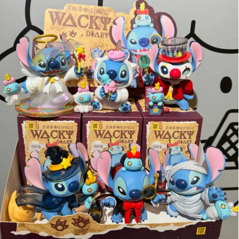 Authentic Disney Stitch Funny Diary 2.0 Series Blind Box Handmade Stitch Trendy Play Decoration Christmas Gift Collection Model