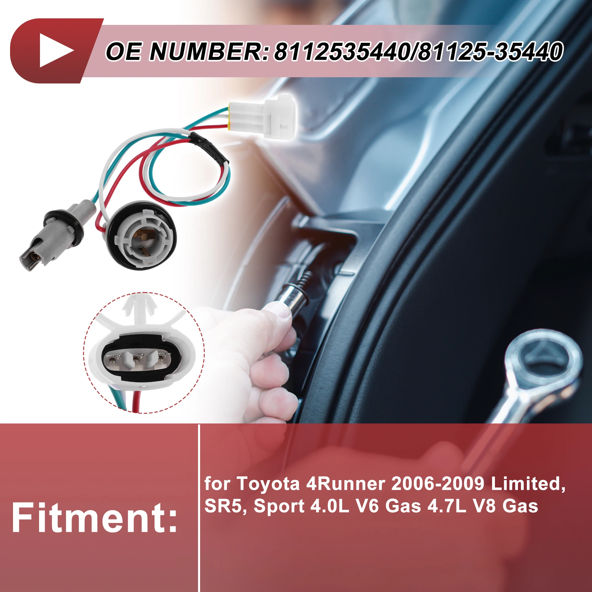 UXCELL Headlight Light Socket Wiring for Toyota 4Runner Turn Signal Lamp Bulb Pigtail Connector Harness