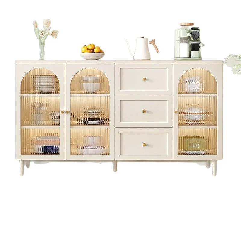 

Side cabinet Modern simple cream wind rattan storage cabinet Living room household kitchen tea cabinet cupboard locker