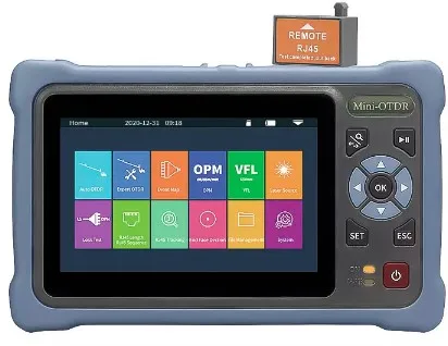 12 in 1 Mini Exfo Smart OTDR Nk4000 Sm 1310nm 1550nm 26/24dB 100km Distance OTDR Vfl Ols Opm Event Map Fiber Optic Mini OTDR