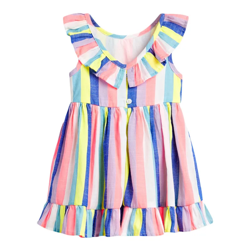 Little maven 2024 Baby Girls Colorful Dress Cotton Children Casual Clothes Pretty Vestidos Lovely for Kids 2-7 year