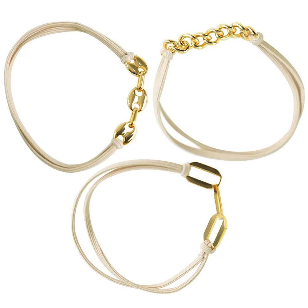 6 Pcs Bracelet Hair Tie Ties Sliver Band Gold Accessories Curls Women for Metal Bracelets