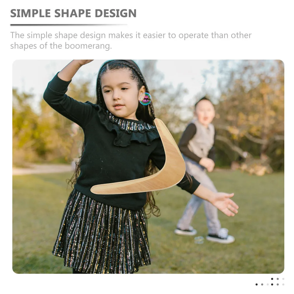 어린이 야외 놀이를 위한 나무 부메랑 플라잉 디스크 2개, 반복 사용 가능한 던지기 장난감, 스트레스 해소 활동