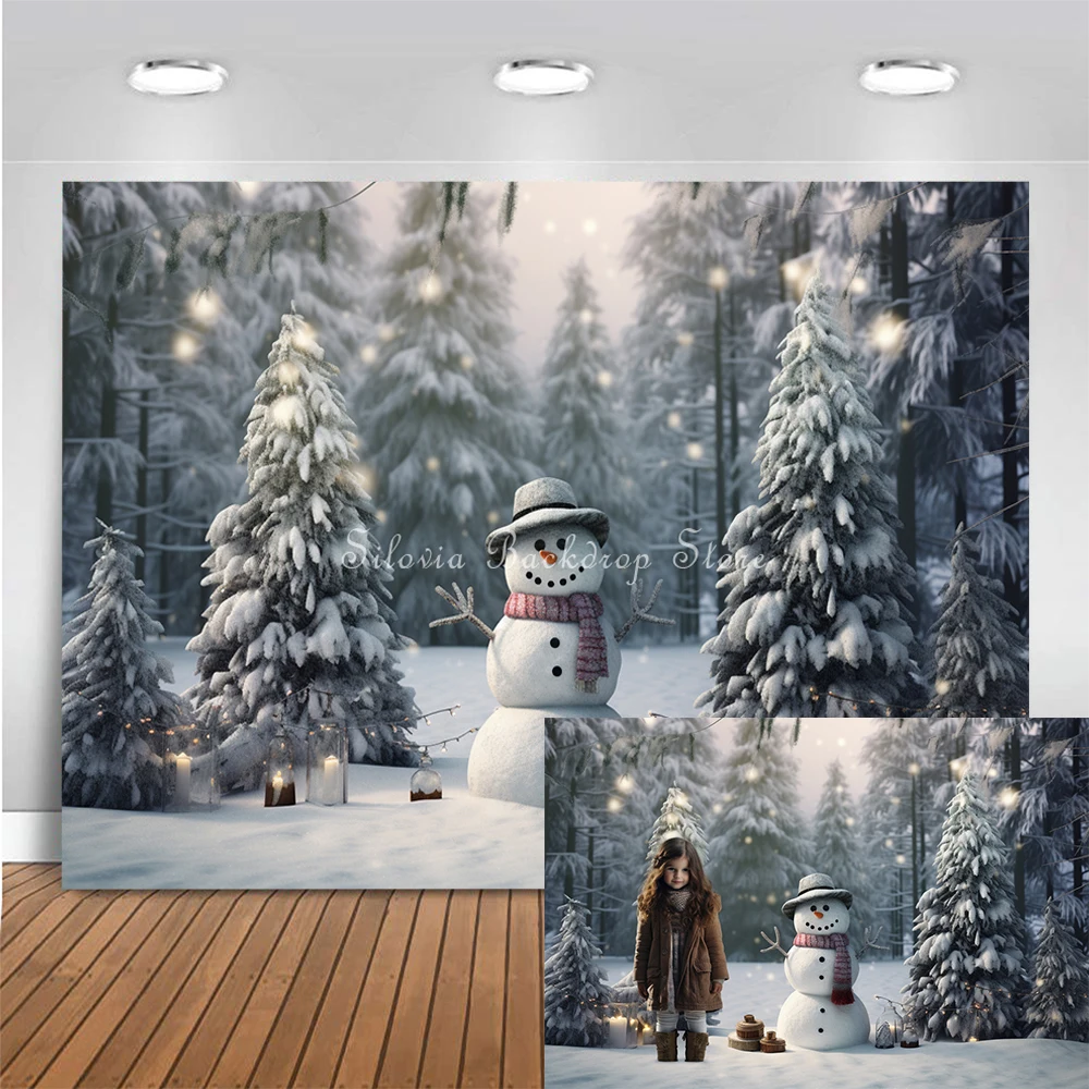 Christmas Photography Backdrop for Winter Snow Forest Photo Background Photo Background Kids Portrait Photo Studio Props