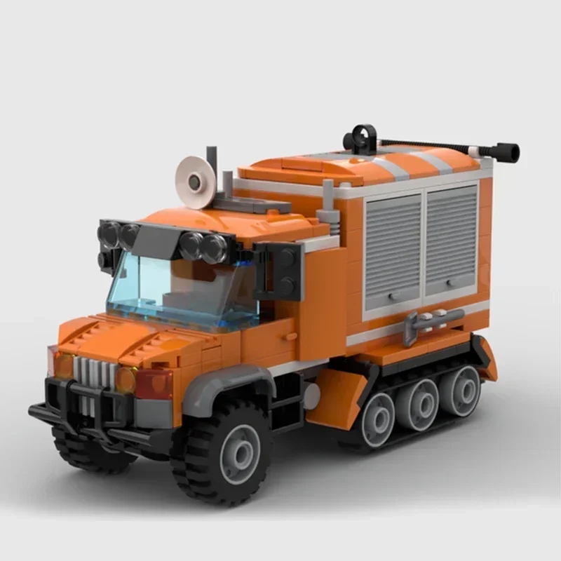 Modelo de vehículo de rescate Moc, ladrillos de construcción Arctic, Media pista, tecnología de coche, bloques modulares, regalos, juguetes de Navidad, conjuntos de bricolaje, montaje