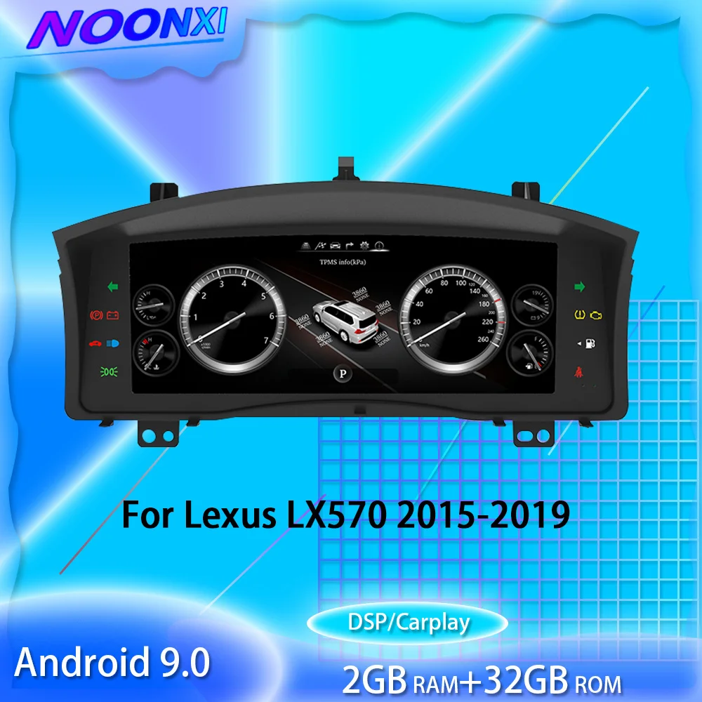 

12,3 " Android 10 LCD Speedometer Car Digital Dashboard Display For Lexus LX570 2007-2015 Cluster Virtual Cockpit Screen Radio