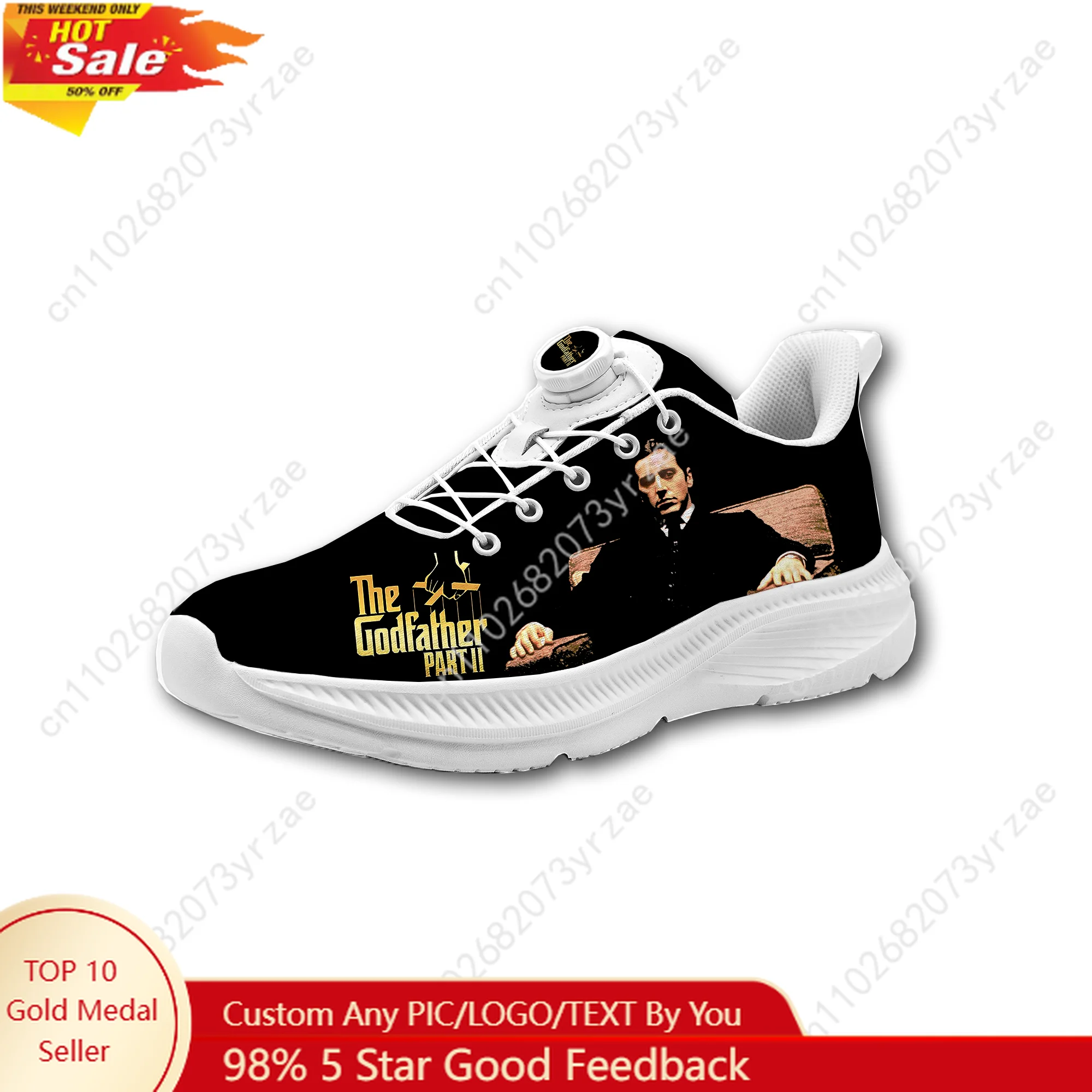 

Спортивная обувь The Godfather Part II, мужские и женские кроссовки для ходьбы, обувь без шнурков с вращающейся застежкой, легкие кроссовки на заказ