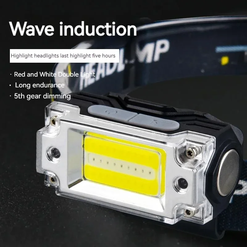 T133 COB Sensor Headlight 5 Modes Mini Strong Bright LED Hat Clip Headlamp Outdoor Cycling Fishing Camping Hunting Flashlight